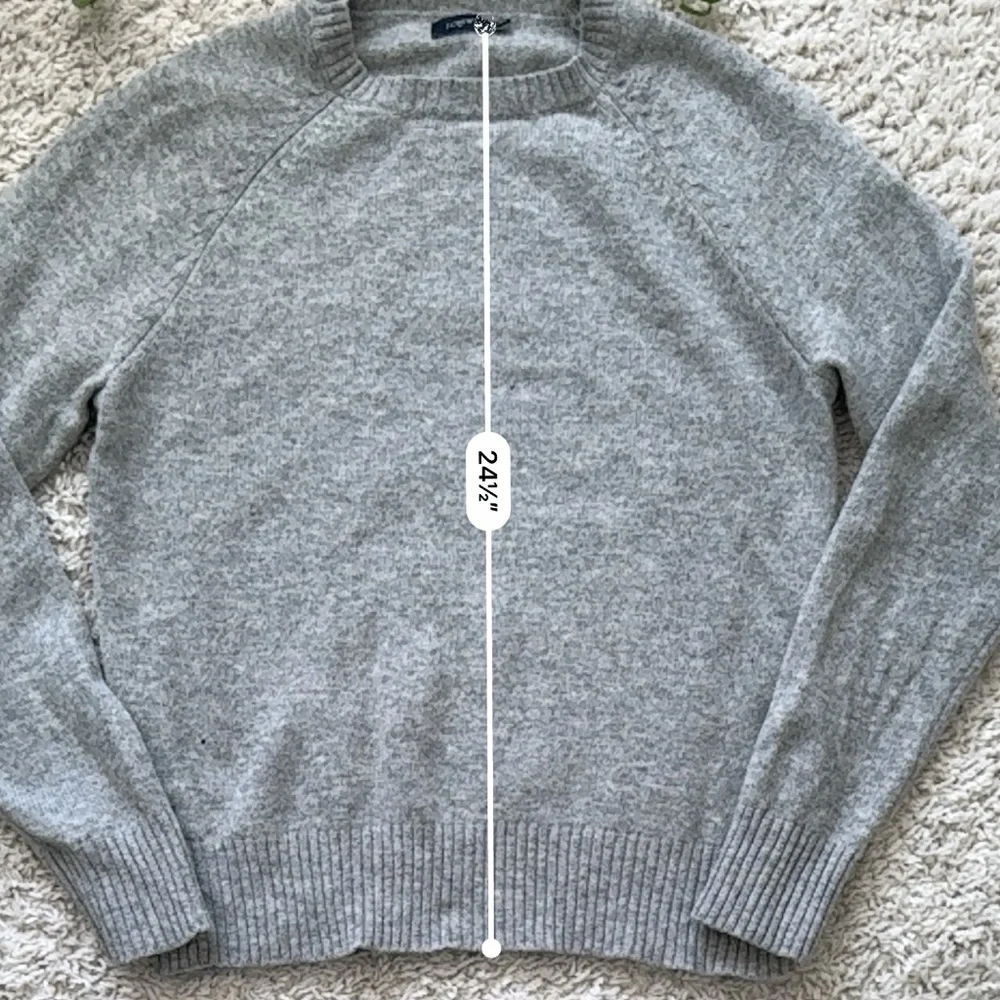 J. Crew 100% Lambs Wool Gray Sweater Size S